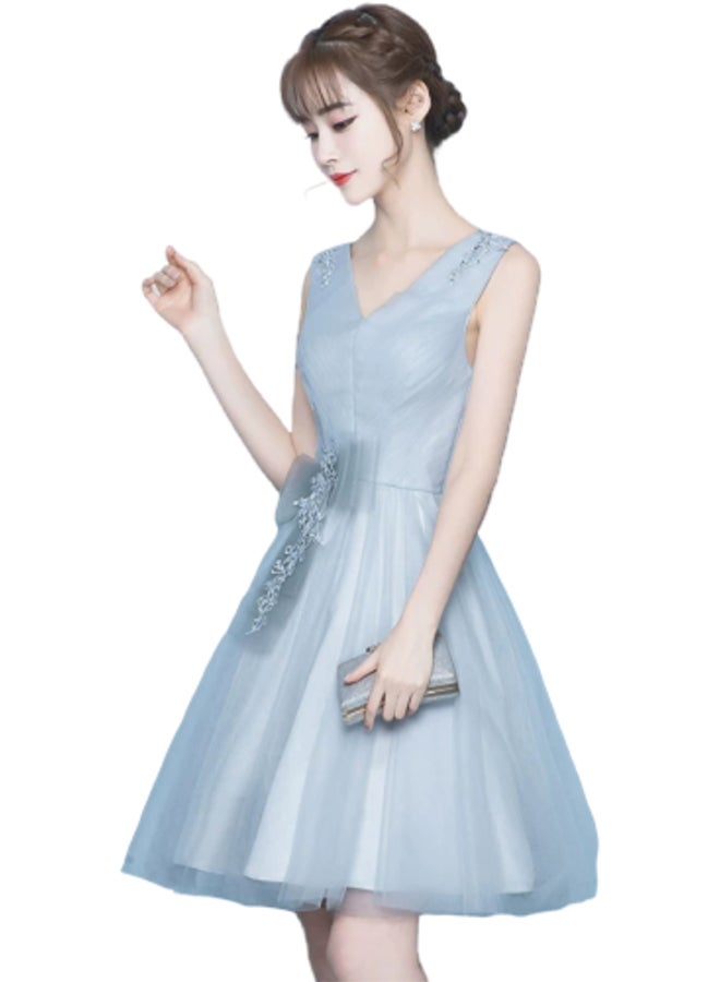 يوتيكس فُستان مُطرز للحفلات رمادي - Image 1