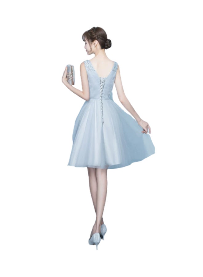 يوتيكس فُستان مُطرز للحفلات رمادي - Image 2