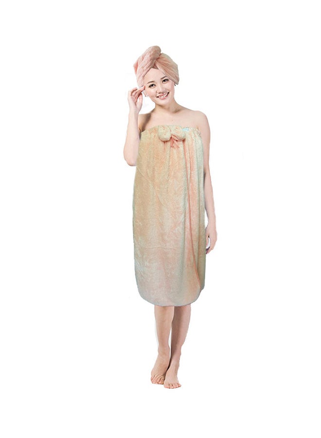 UTEX Bath Towel With Hair Drying Towel Pink 70×140cm - Image 1