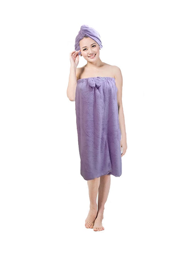 UTEX Bath Towel With Hair Drying Towel Purple 70×140cm - Image 1