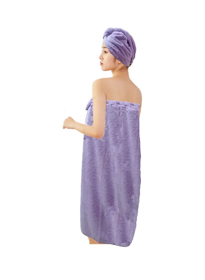 UTEX Bath Towel With Hair Drying Towel Purple 70×140cm - Image 2