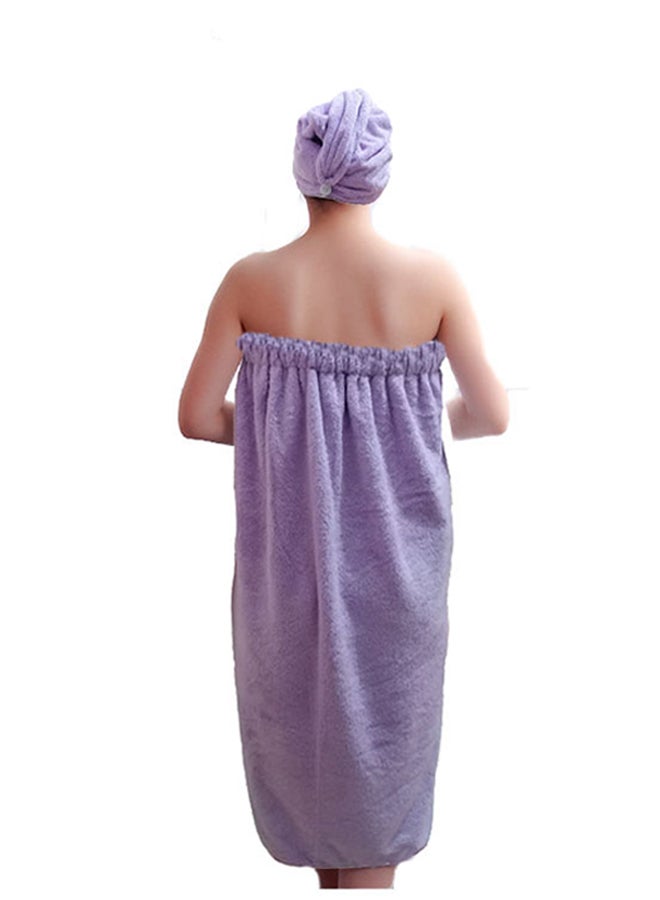 UTEX Bath Towel With Hair Drying Towel Purple 70×140cm - Image 3