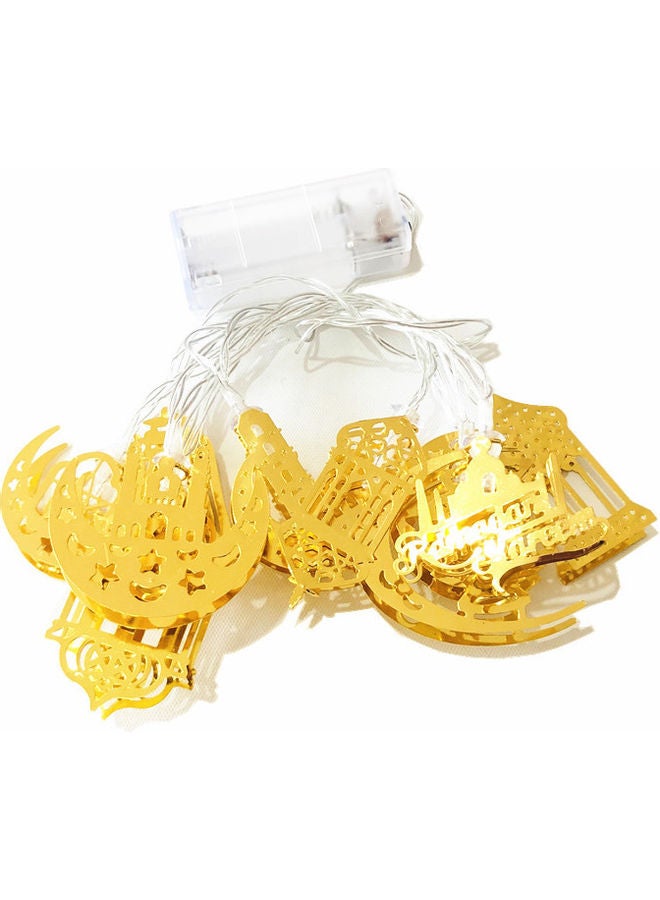 زينة رمضانية على شكل نجوم وقمر من قلعة المنزل أصفر - Image 1