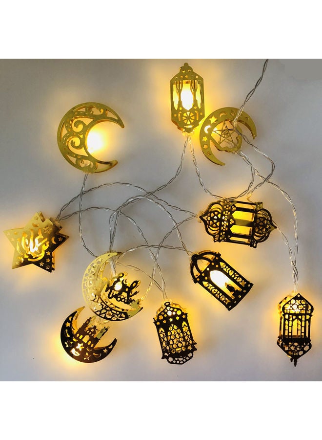 زينة رمضانية على شكل نجوم وقمر من قلعة المنزل أصفر - Image 2