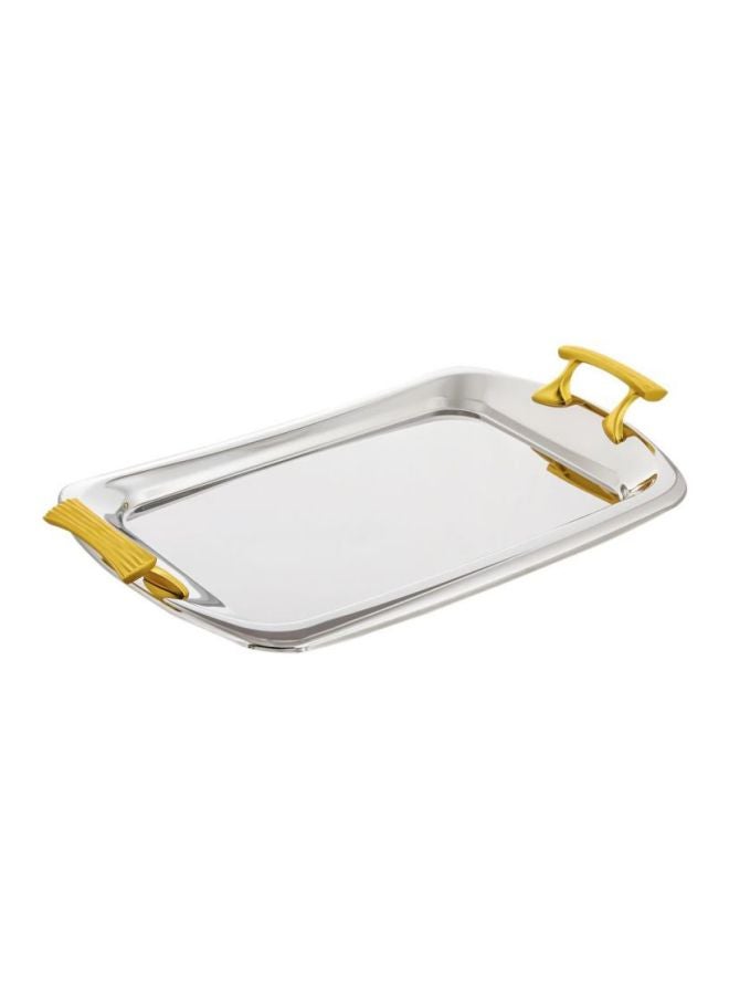 REGENT Onda Rectangular Tray Silver/Gold 49x28cm - Image 1
