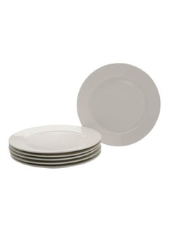 6-Piece Dinner Plate White 25cm