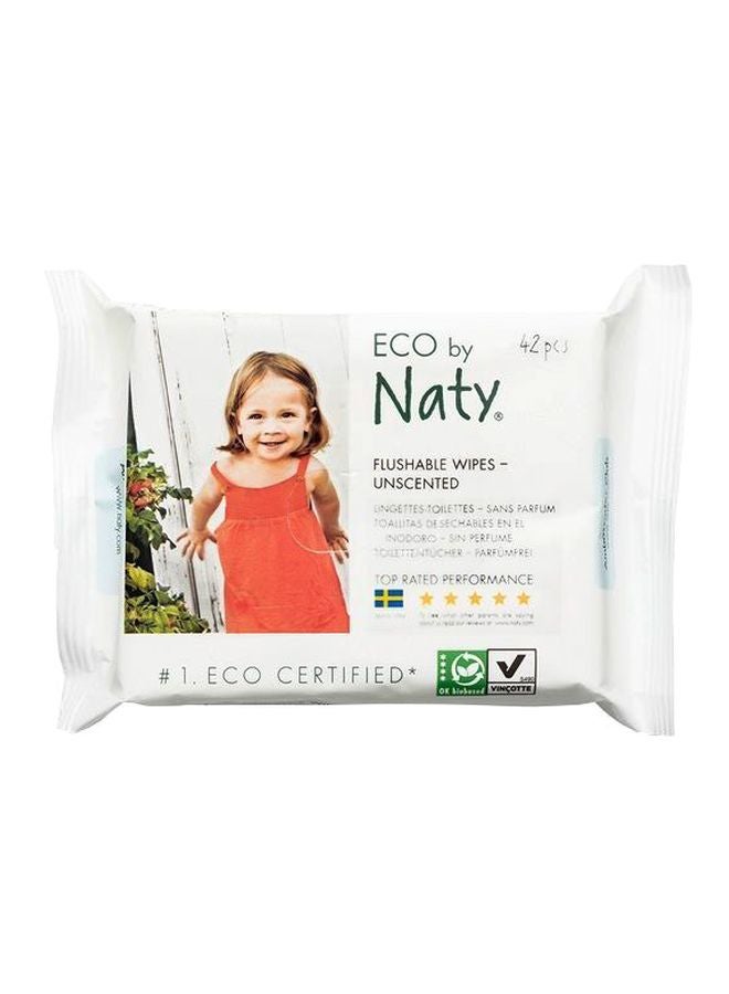 Naty Pack Of 12 Flushable Baby Wipes, 504 Count - Image 1