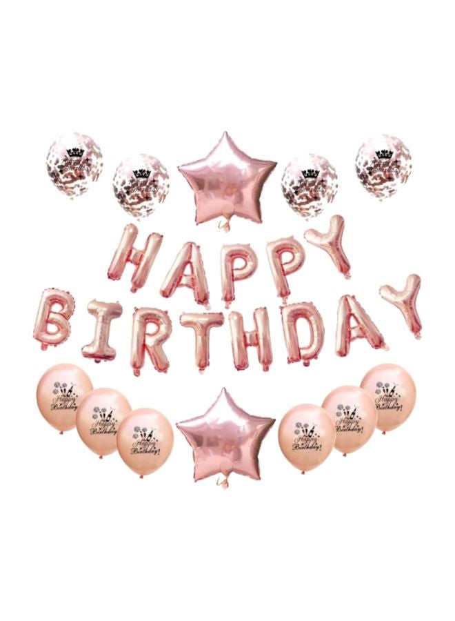 بيوينتي مجموعة بالونات بتصميم يشكل عبارة "Happy Birthday" من 25 قطعة - Image 1