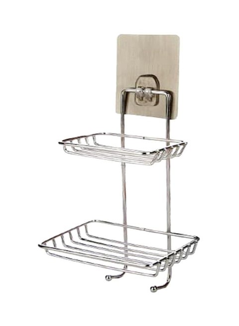 2-Tier Storage Rack Silver Upper Tire(7.8x11), Lower Rack(14.2x10)cm