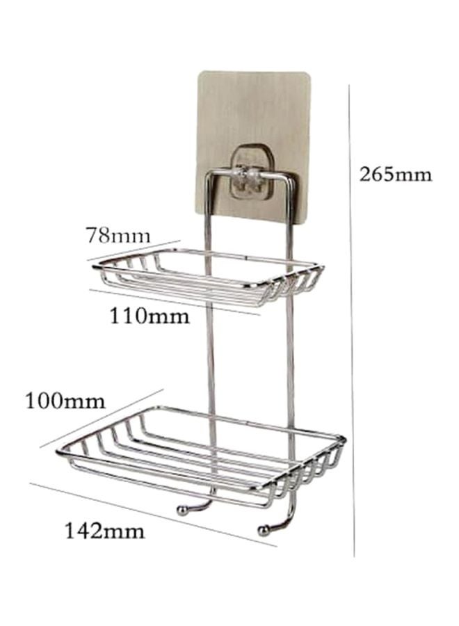 Beauenty 2-Tier Storage Rack Silver Upper Tire(7.8x11), Lower Rack(14.2x10)cm - Image 2