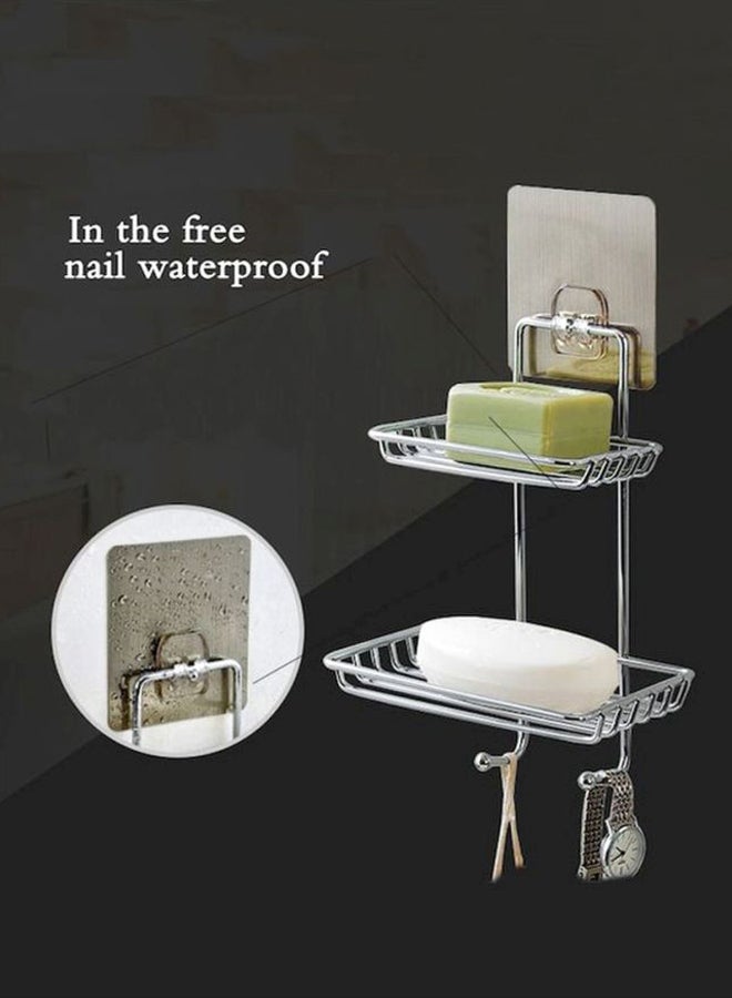 Beauenty 2-Tier Storage Rack Silver Upper Tire(7.8x11), Lower Rack(14.2x10)cm - Image 3