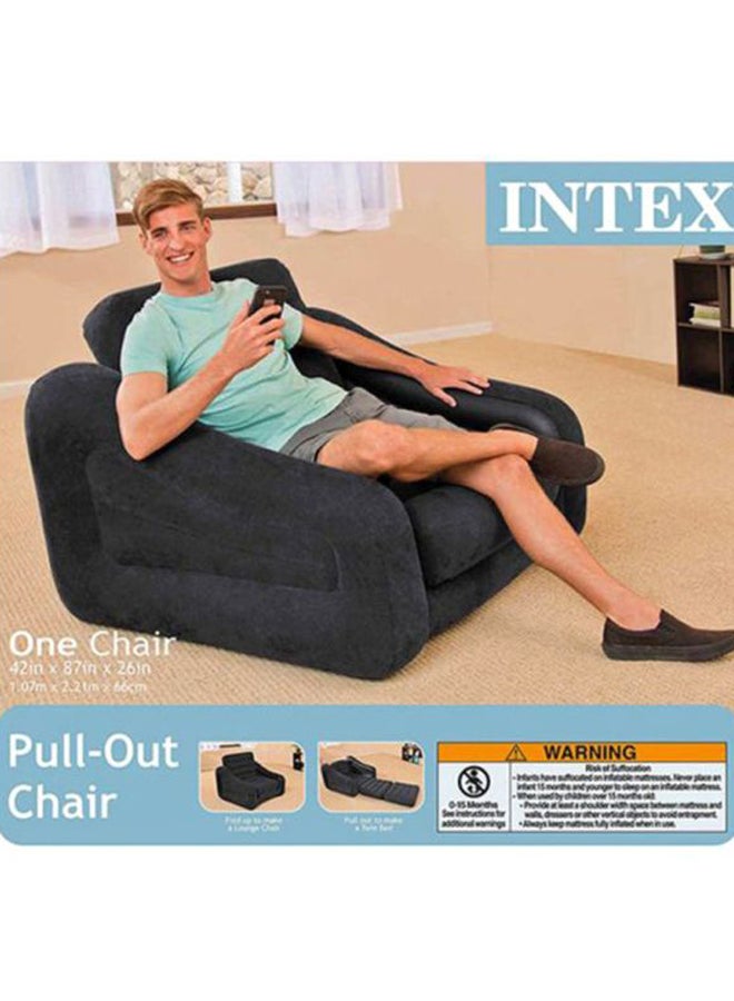 انتكس كرسي قابل للسحب أسود 220.98x66.04x106.68سم - Image 4