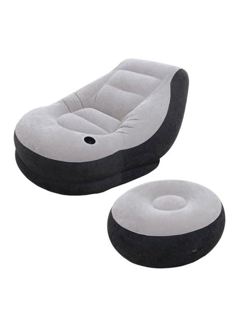 Ultra Lounge Inflatable Chair With Footrest Grey/Black