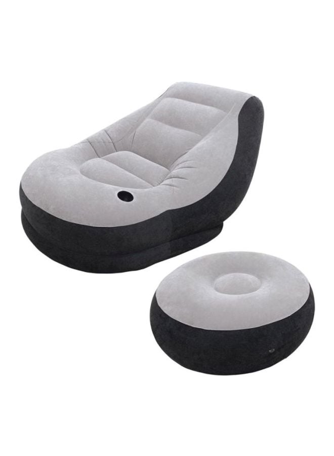 INTEX Ultra Lounge Inflatable Chair With Footrest Grey/Black  - Image 1
