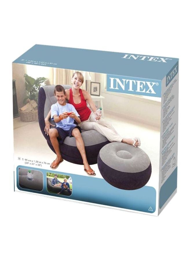 INTEX Ultra Lounge Inflatable Chair With Footrest Grey/Black  - Image 3