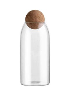 Lushh Food Storage Jar With Round Ball Cork Lid Clear 1200ml  - Image 1