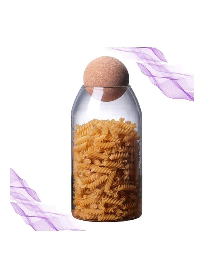 Lushh Food Storage Jar With Round Ball Cork Lid Clear 1200ml - Image 5