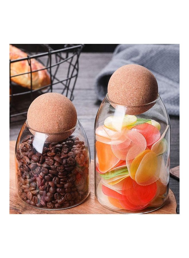 Lushh Food Storage Jar With Round Ball Cork Lid Clear 750ml - Image 3