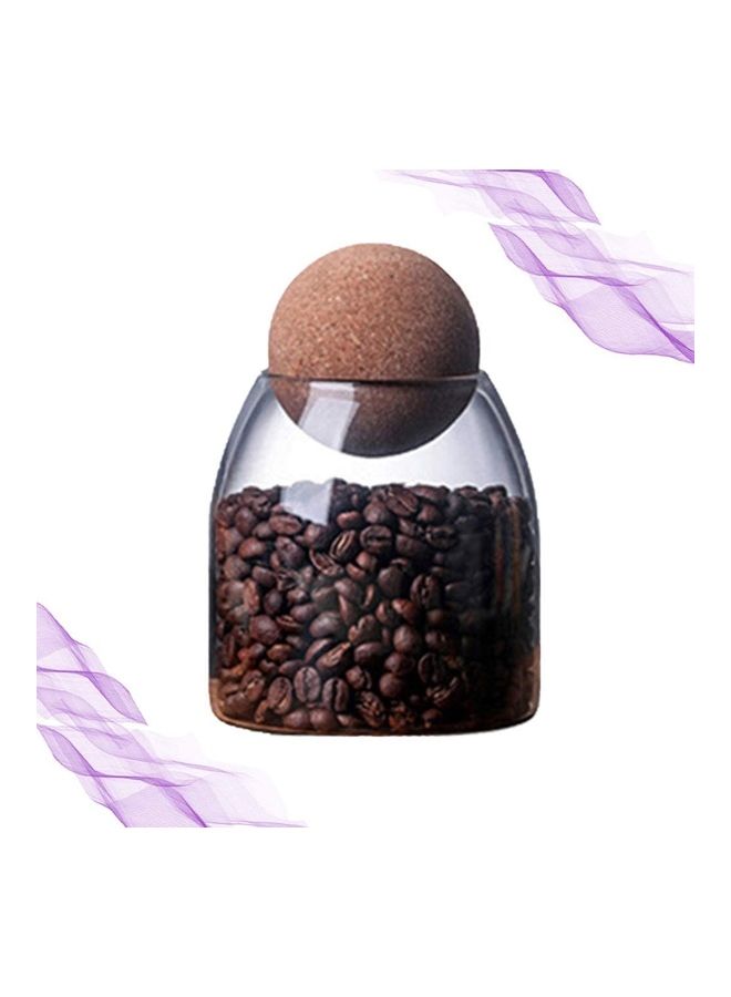 Lushh Food Storage Jar With Round Ball Cork Lid Clear 550ml - Image 3