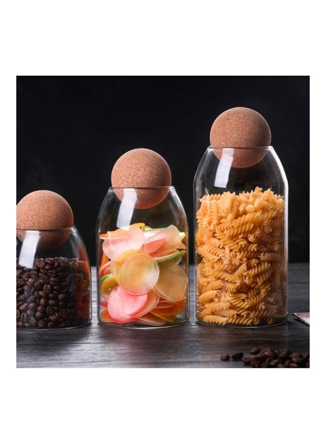 Lushh Food Storage Jar With Round Ball Cork Lid Clear 1200ml - Image 3