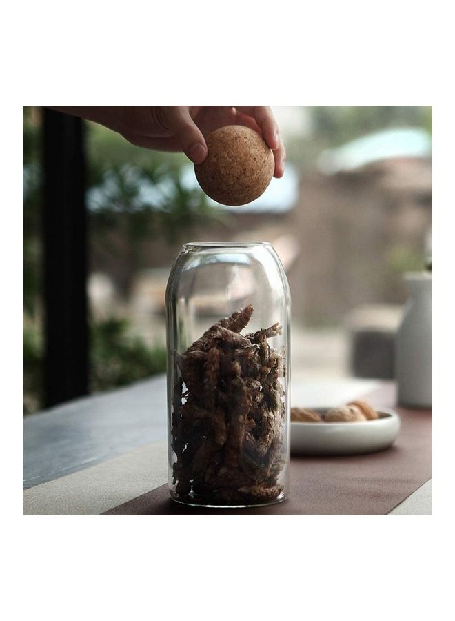 Lushh Food Storage Jar With Round Ball Cork Lid Clear 750ml - Image 2