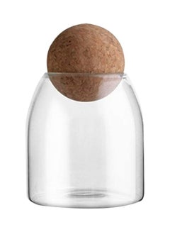 Lushh Food Storage Jar With Round Ball Cork Lid Clear 550ml  - Image 1