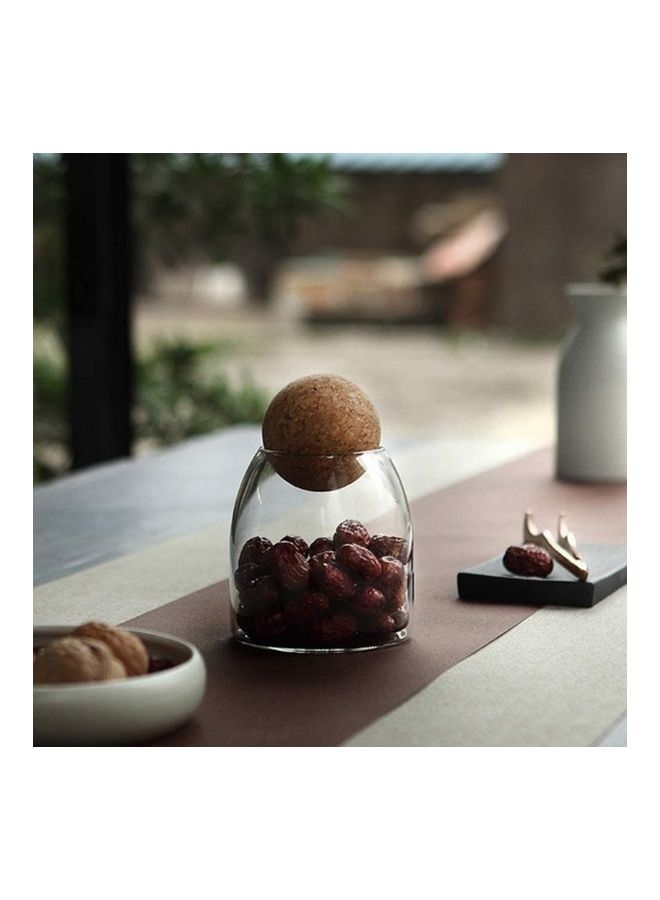 Lushh Food Storage Jar With Round Ball Cork Lid Clear 550ml - Image 4