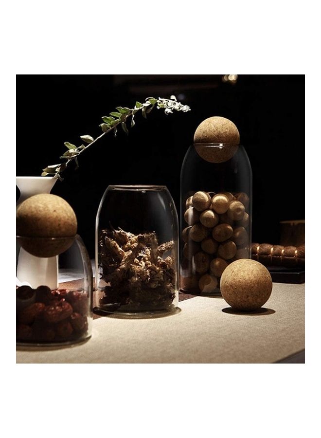 Lushh Food Storage Jar With Round Ball Cork Lid Clear 550ml - Image 5