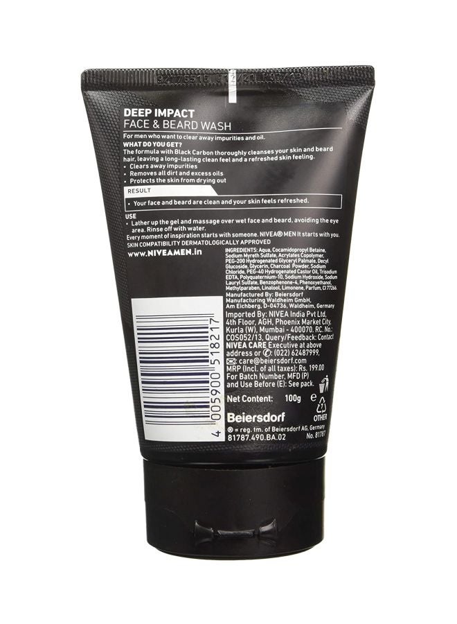 Nivea - Deep Face And Beard Wash 100ml - Image 1