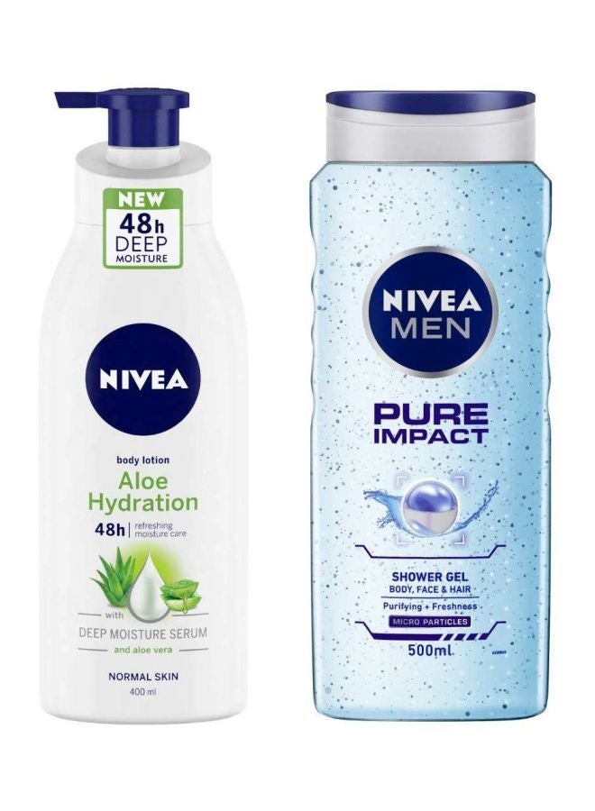 نيفيا لوشن الجسم مع جل الاستحمام بيور إمباكت Body Lotion 400, Shower Gel 500ملليلتر - Image 1