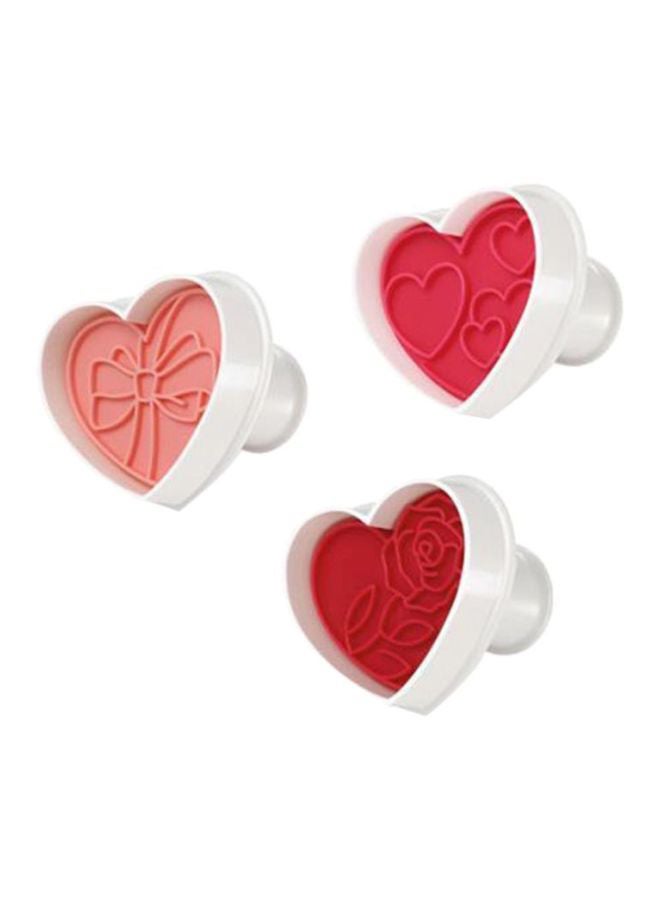 3-Piece Heart Shape Cookie Cutter Set Red 4x21x11cm - v1614265268/N34087934A_1