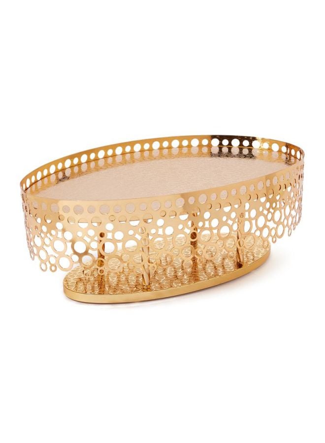 Opalina - Oval Shape Metal Tray Gold ‎32 x 32 x 12.5cm - Image 1