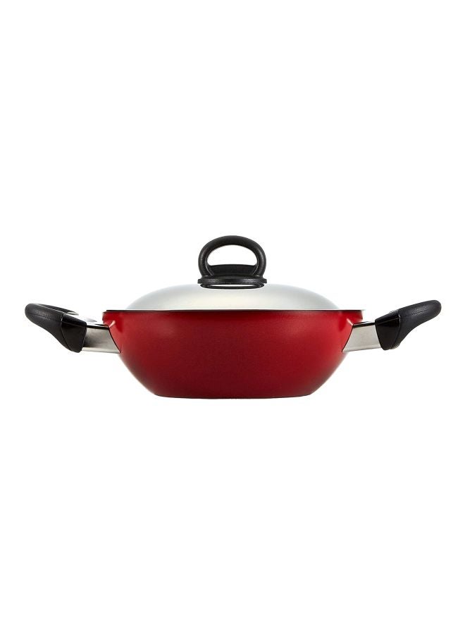 Prestige Classic. Flat Bottom Kadai Red 28cm  - Image 3