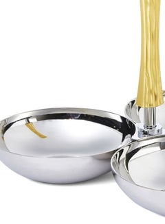 REGENT Onda Gold 3 Compartment Snack Bowl Multicolour Standard Silver/Brown 20x18x16cm  - Image 2