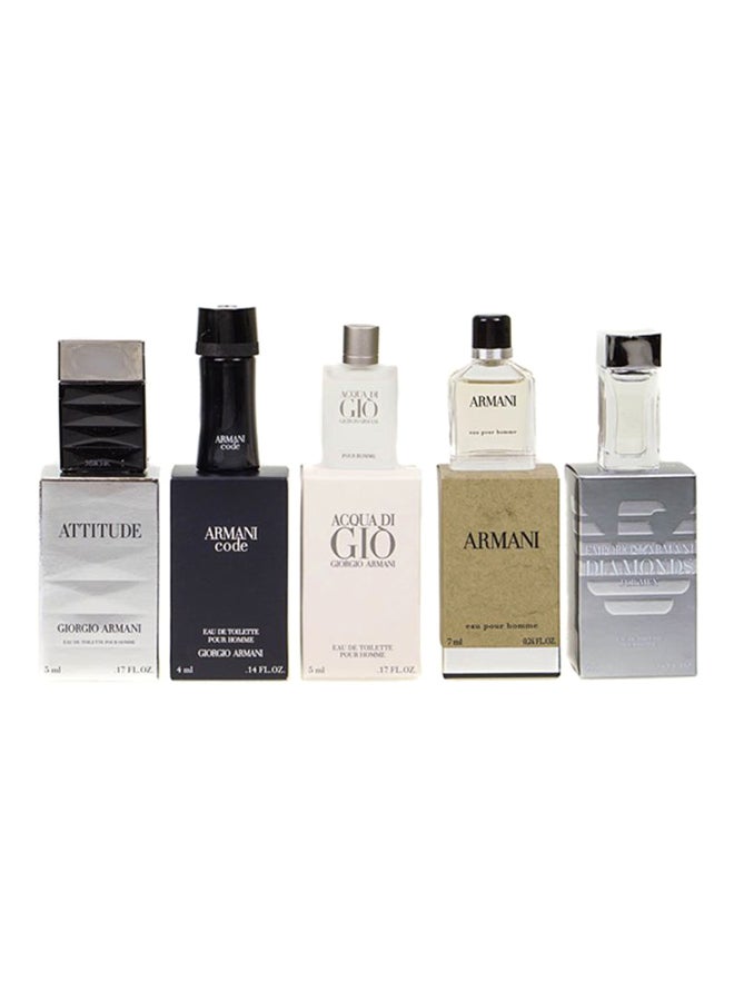 GIORGIO ARMANI - Set of 5 Mini Perfumes Armani Code 4, Armani Diamonds 4, Armani Acqua Di Gio 5,  Profumo 5, Armani Green 7ml - Image 1