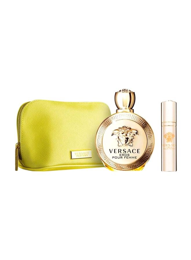 VERSACE - 3-Piece Eros Gift Set EDP (100ml), Mini EDP (10 ml) Eros EDP 100 ml, Mini EDP 10ml - Image 1