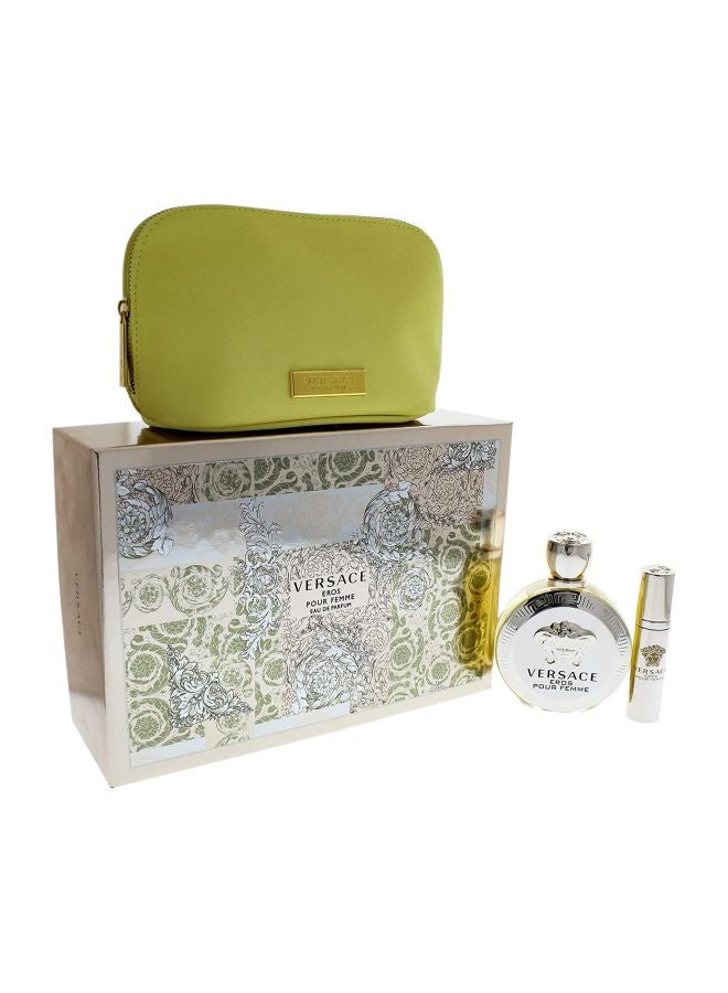 VERSACE - 3-Piece Eros Gift Set EDP (100ml), Mini EDP (10 ml) Eros EDP 100 ml, Mini EDP 10ml - Image 1