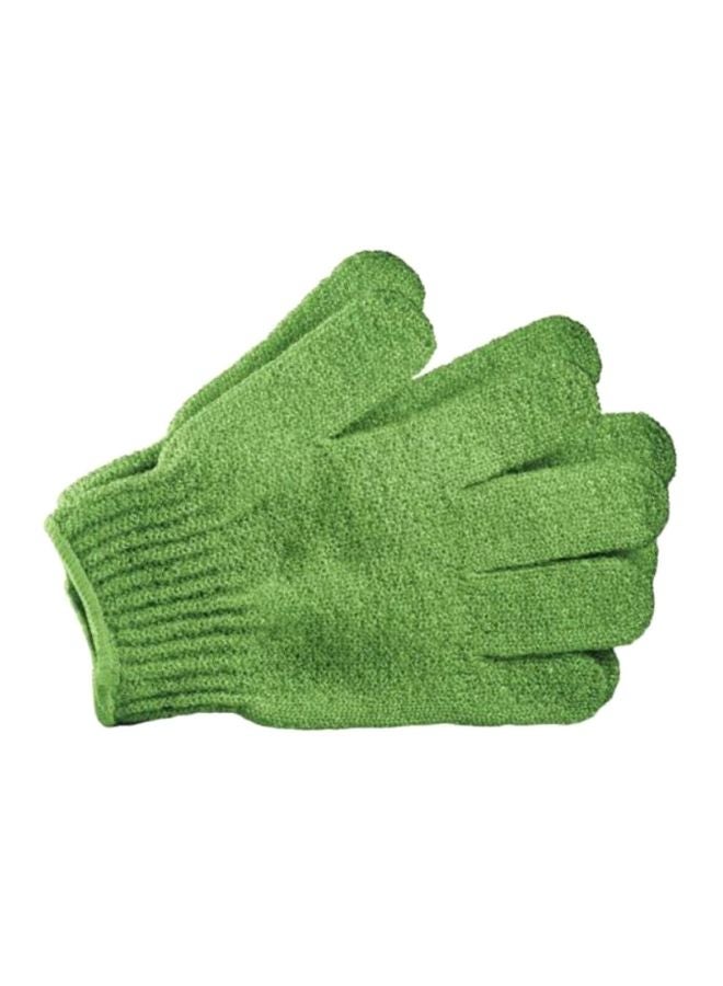 Set Of 2 Bath Gloves أخضر