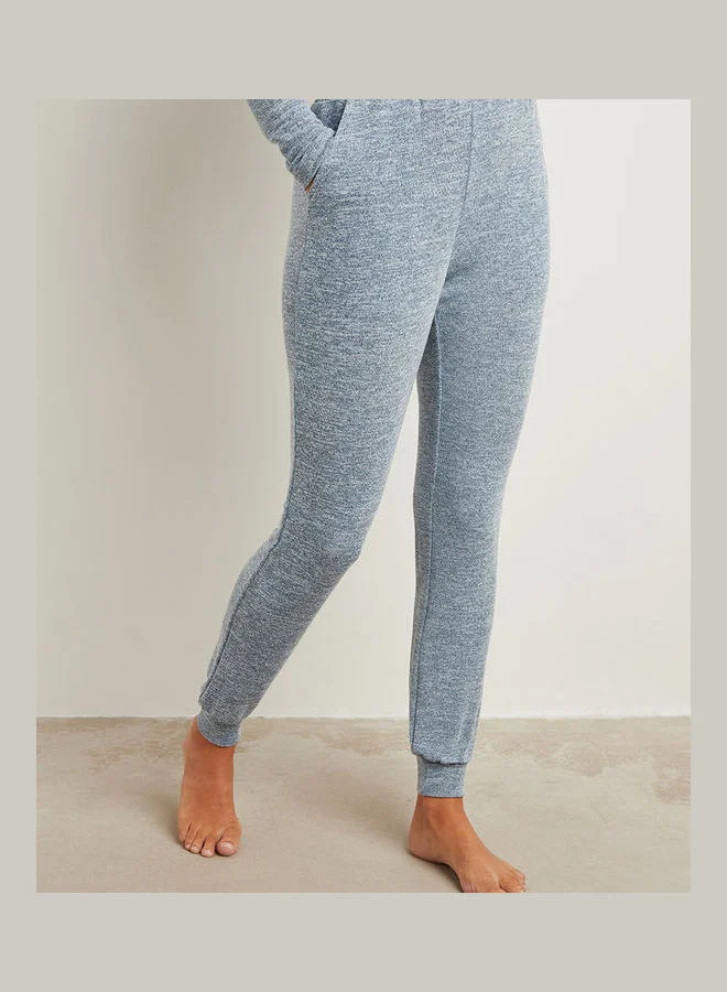 Closet By Styli V-Neck Lounge Top And Jogger Set Blue