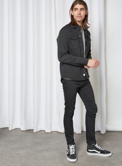 FINGERCROXX Basic Embroidered Pocket Jeans Black  - Image 3