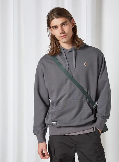 FINGERCROXX Solid Logo Hoodie Black Dark Grey