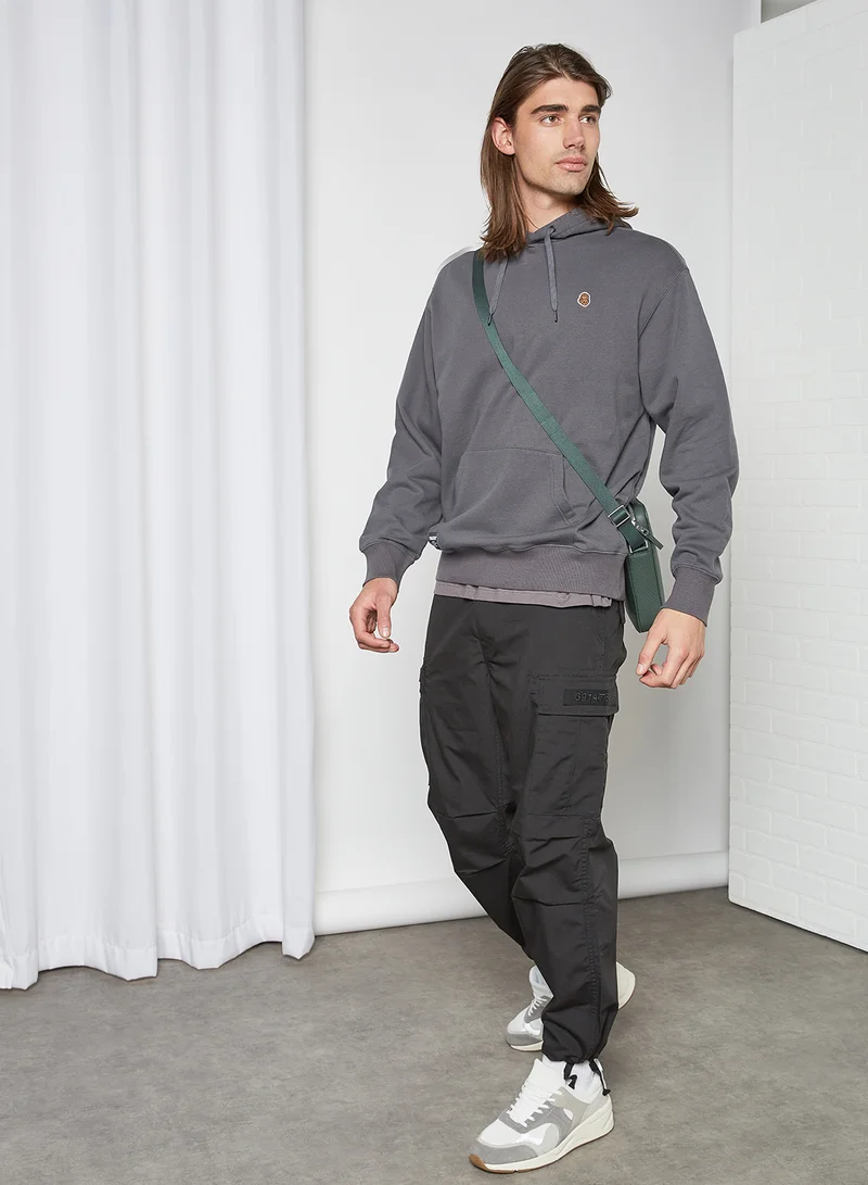 FINGERCROXX Solid Logo Hoodie Black Dark Grey