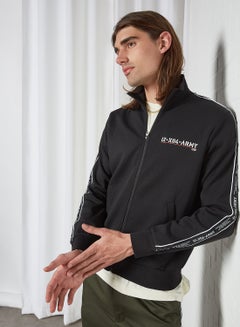 izzue Printed Tape Sweat Jacket Black  - Image 1