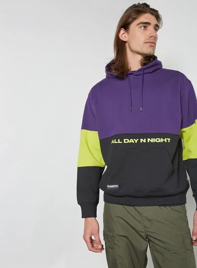 FINGERCROXX Colorblock Hoodie Purple