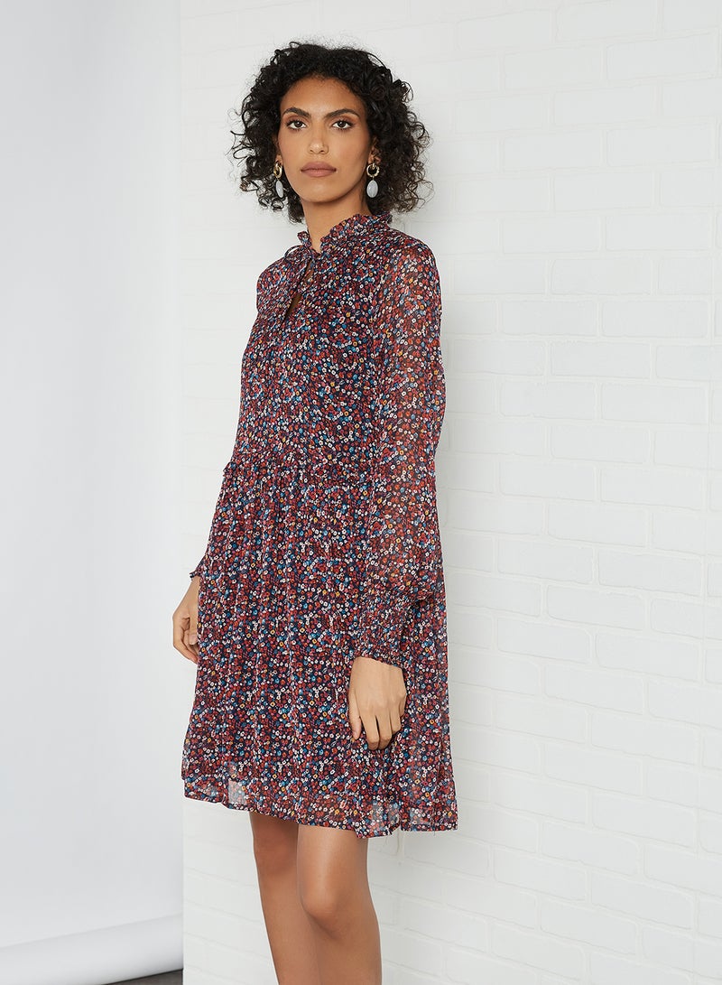 Y.A.S - Floral Mini Dress Sky Captain - Image 1