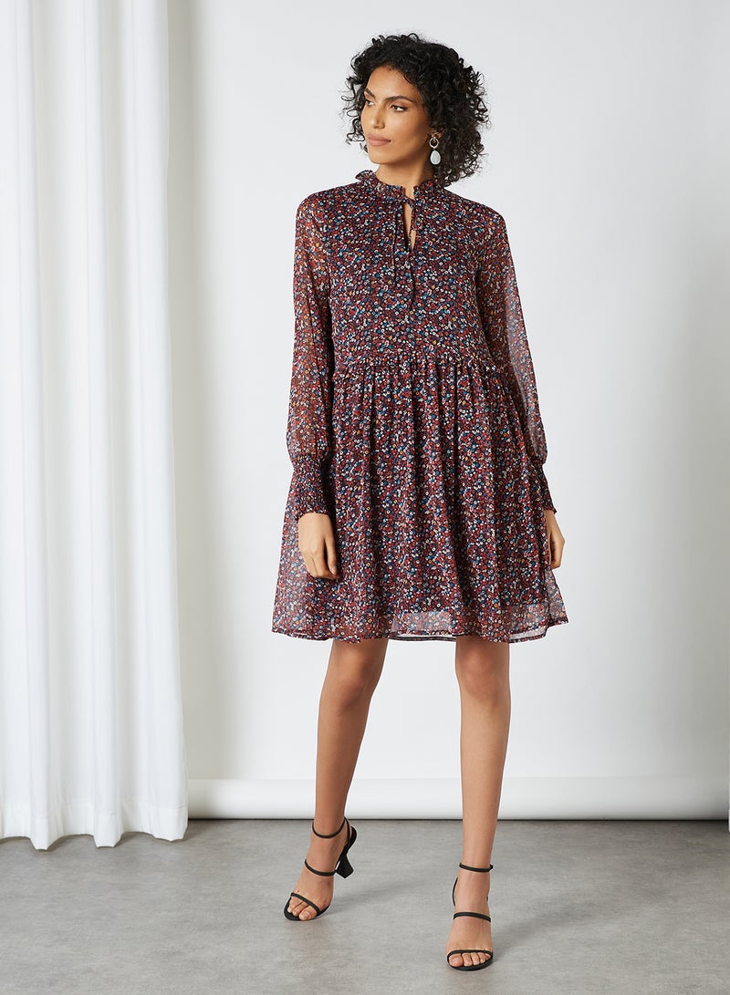 Y.A.S - Floral Mini Dress Sky Captain - Image 1