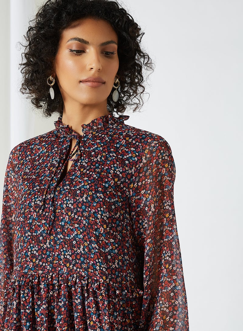 Y.A.S - Floral Mini Dress Sky Captain - Image 1