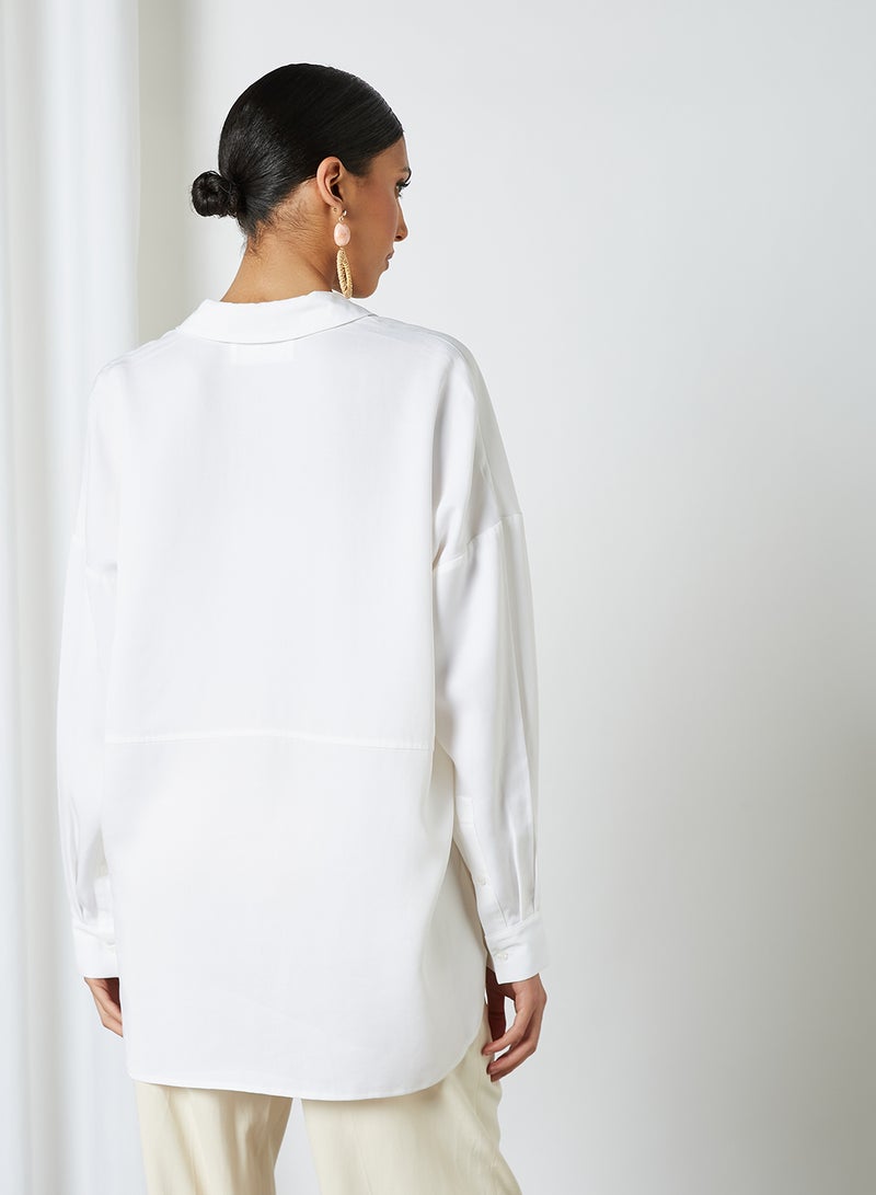 SELECTED FEMME - Trixy Drop Shoulder Shirt Snow White - Image 1
