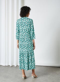 Y.A.S Tiered Floral Dress Black  - Image 2