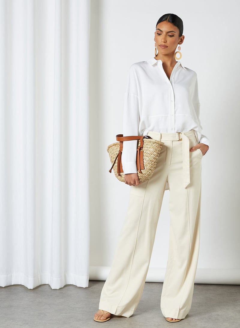 SELECTED FEMME - Trixy Drop Shoulder Shirt Snow White - Image 1